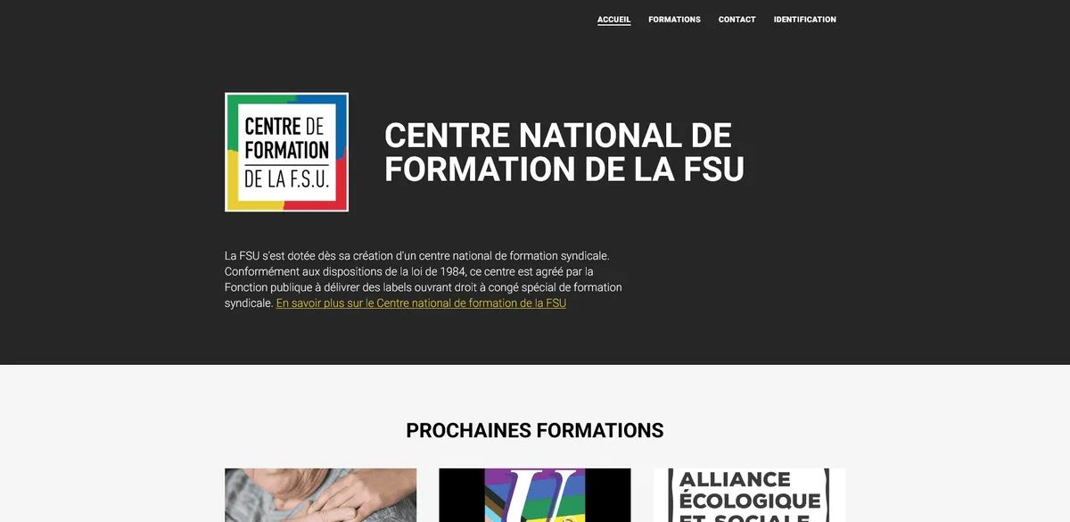 Capture d'écran principal de Centre de Formation de la FSU